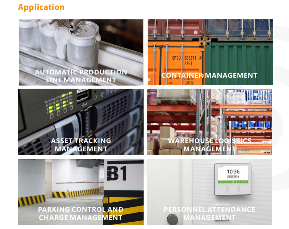 UHF RFID reader applications in manufacturing, logistics, asset tracking and access management